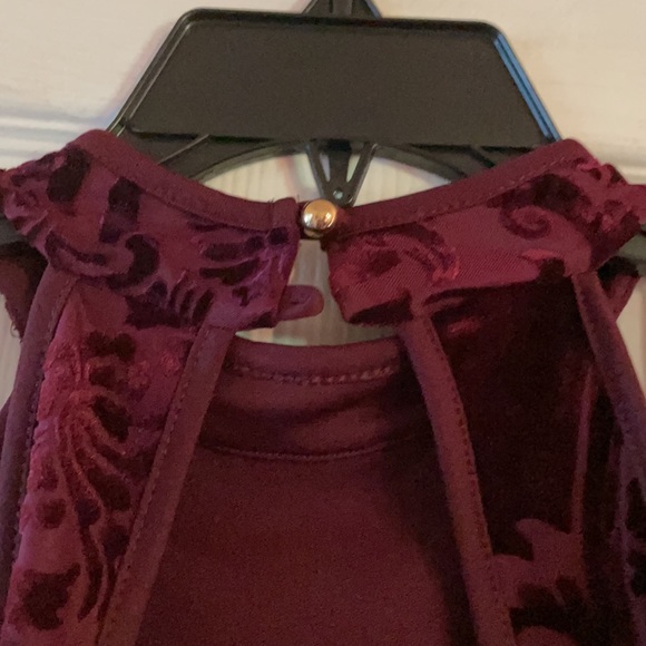 Sexy Velour Maroon Cocktail Dress - Picture 7 of 12